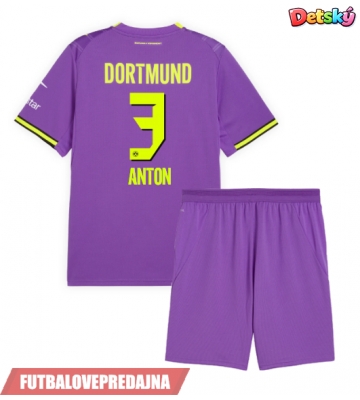 Lacne Dětský Futbalové dres Borussia Dortmund Waldemar Anton #3 2026-27 Krátky Rukáv - Tretina (+ trenírky)